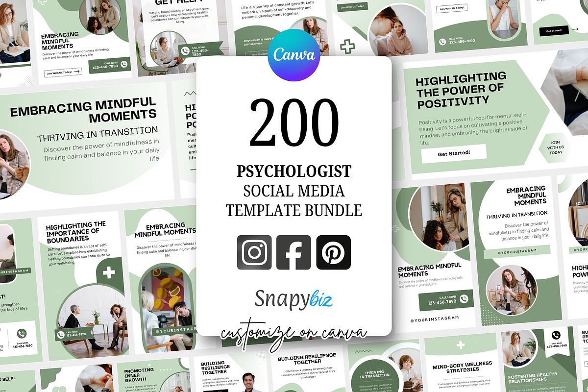 Psychology Social Media Canva Bundle preview 6