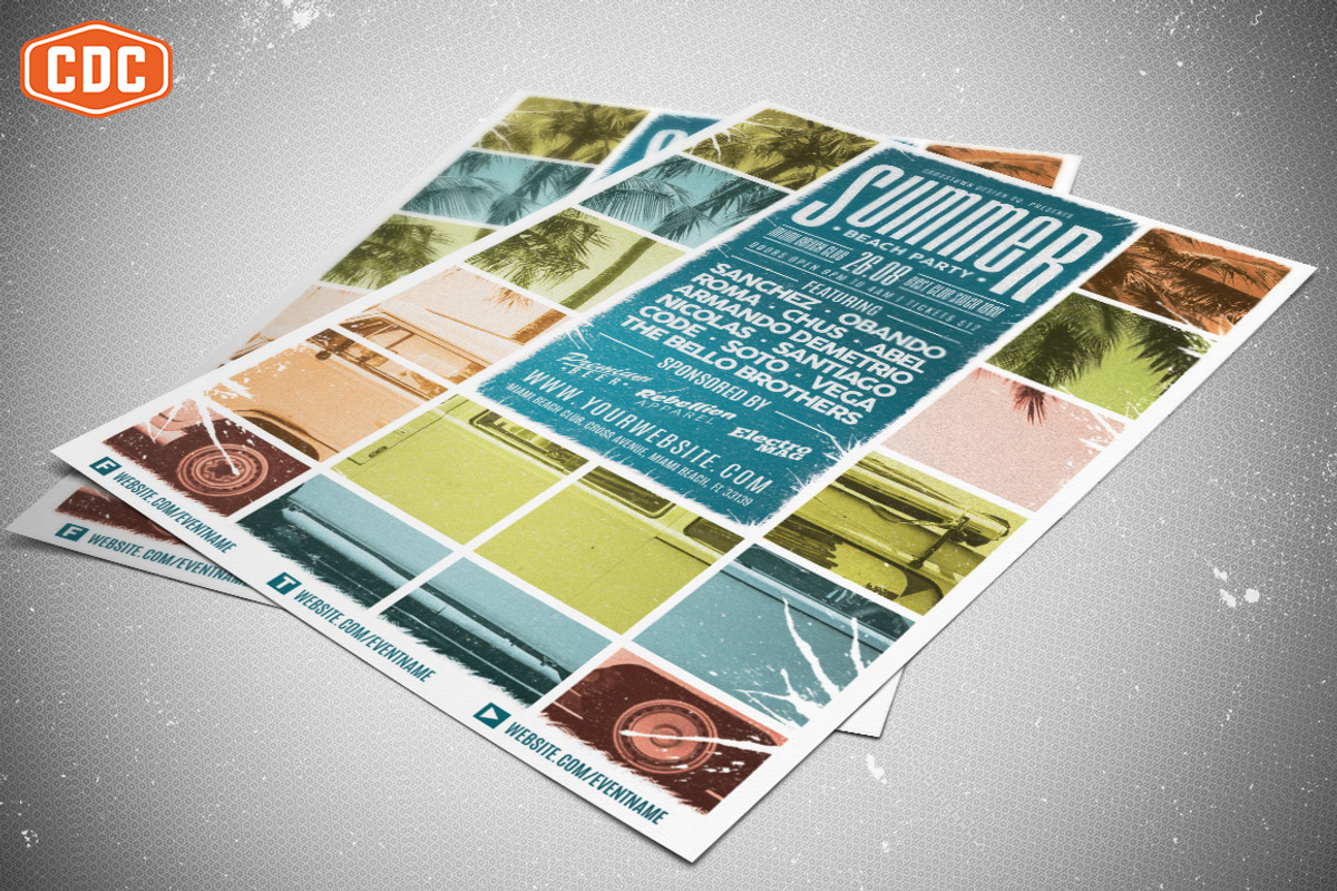 Summer Beach Party Flyer Template, a Flyer Template by Crosstown Design Co. (Photo 4 of 4)