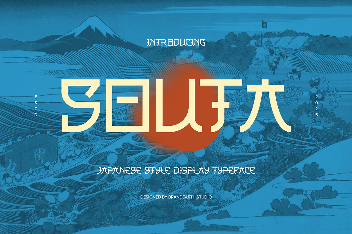 Souta - Japanese Style Display Font, a Sans Serif Font by Brand Earth (Photo 1 of 7)