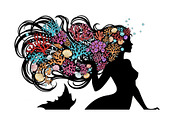 Fantasy Flowing Hair Mermaid Bundle, an Illustration by jahid234 (Thumbnail 4 of 31)