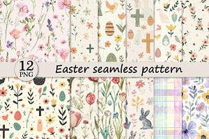 Easter seamless pattern, a Texture Illustration by DreamPrint404