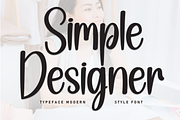Simple Designer | Script Font, a Script Font by Scratchones (Thumbnail 1 of 8)