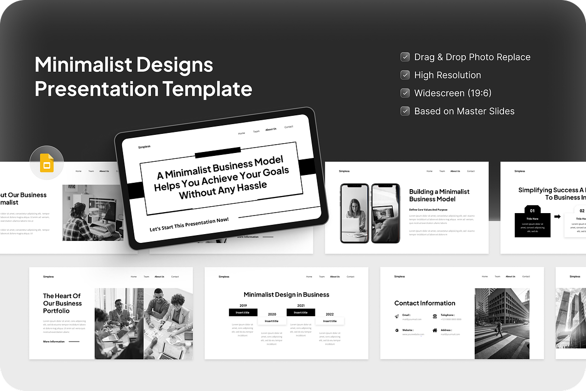 Minimalist Designs Google Slides, a Presentation Template by Annora Studio (Photo 1 of 5)