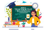 10 Happy Teacher's Day Illustration, a Person Illustration by denayunebgt (Thumbnail 1 of 4)