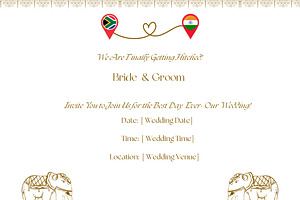 Cross Continent Wedding Invitation