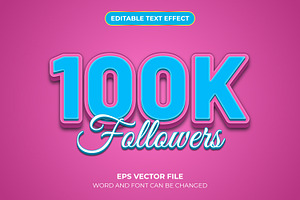 100K Followers Text Effect