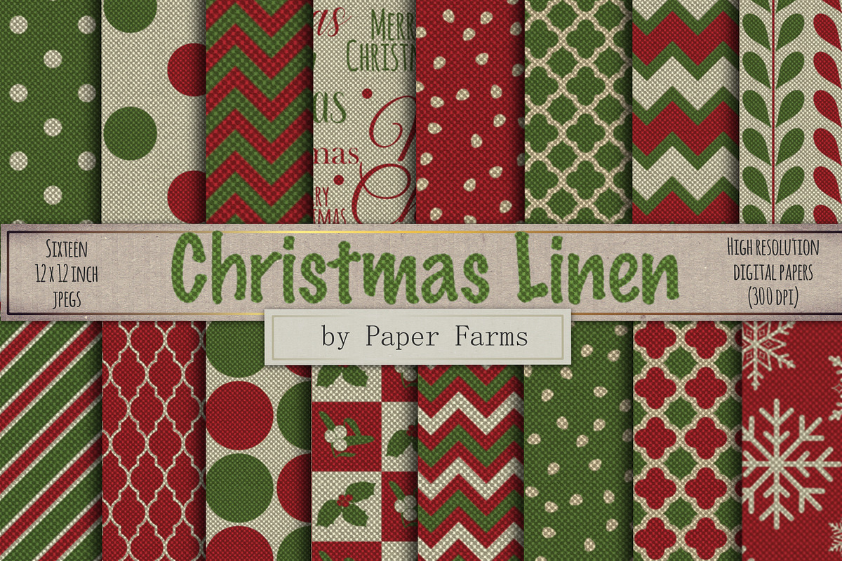 Christmas linen backgrounds, a Pattern Graphic by Paper Farms (Photo 1 of 3)