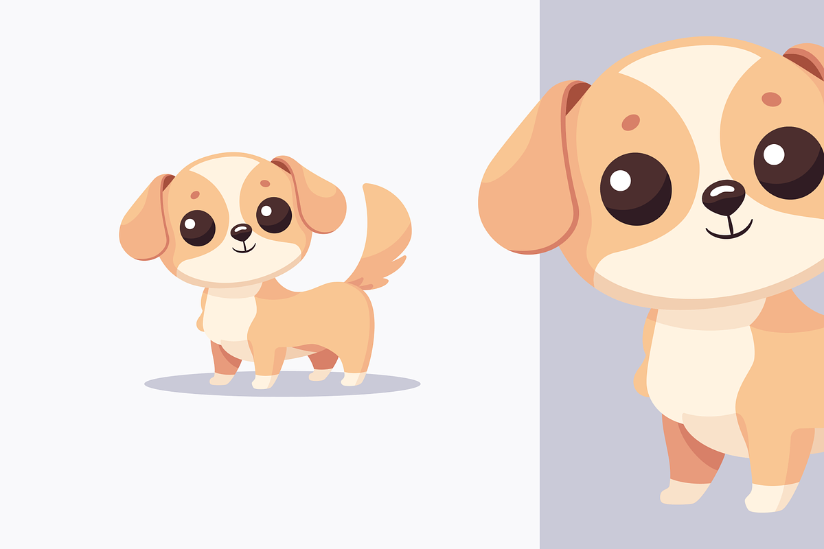 Cute Puppy Mascot, an Animal Illustration by Jinro (Photo 1 of 4)