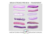 Glitter Lavender Brush Strokes PNGs, a Decorative Illustration by EdeniaArtStudio (Thumbnail 3 of 7)