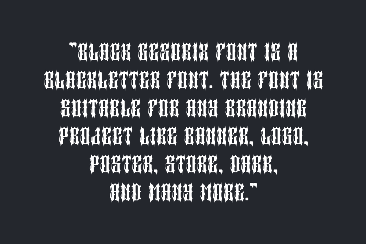 Black Gesorix - Gothic Font, a Blackletter Font by QR Design Studio (Photo 5 of 8)