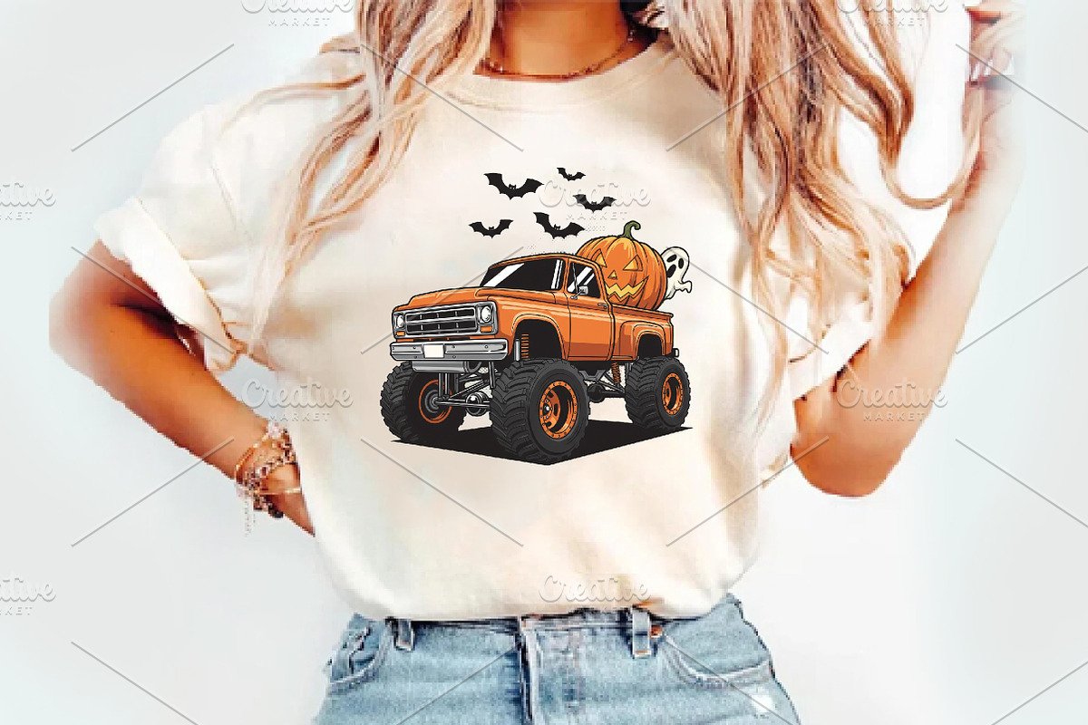 Halloween Truck png, an Illustration by Watercolor design