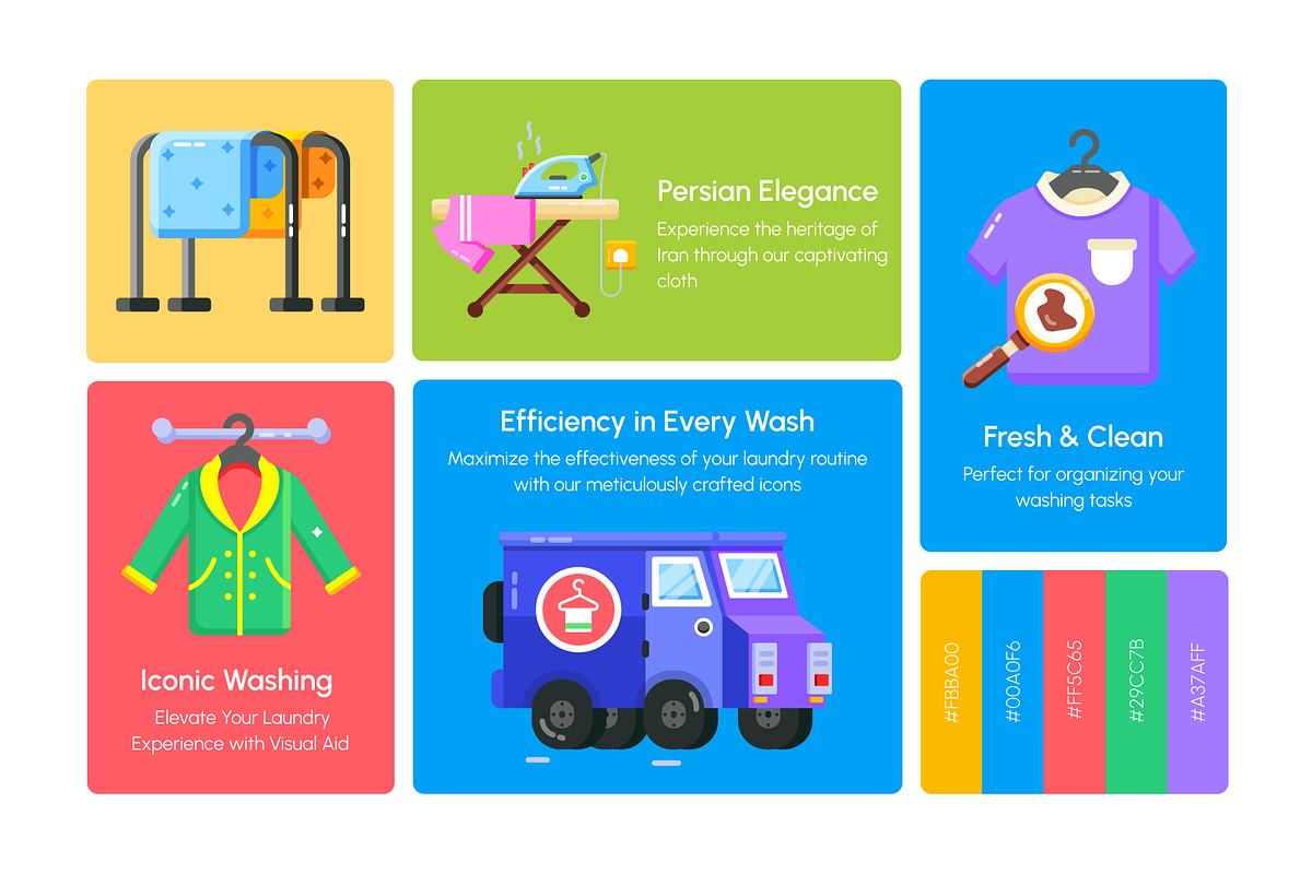 Animated Laundry Flat Icons, a Duotone Icon by Prosymbols (Photo 4 of 9)