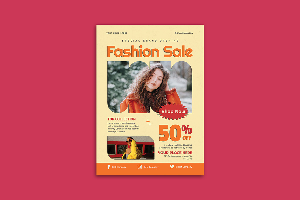 fashion sale flyer, a Flyer Template by Vibesteam