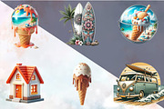 Summer Vacation Sublimation Clipart, an Illustration by SVGArt (Thumbnail 4 of 8)