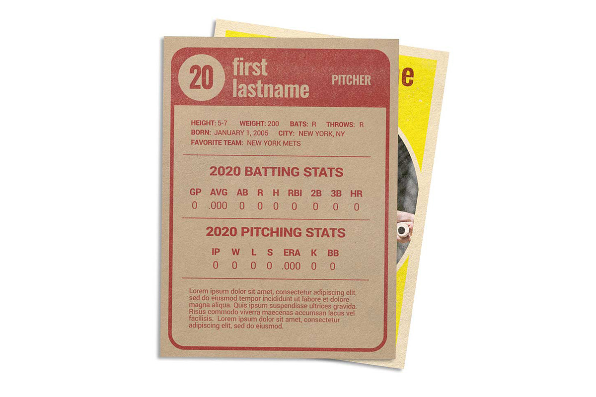 Retro 50s Baseball Card Template, a Design Template by Sports Card Templates (Photo 2 of 2)