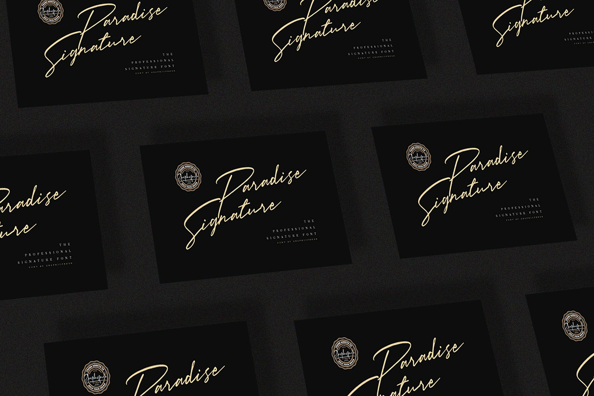 Paradise Signature Font, a Script Font by Graphicfresh (Photo 5 of 8)