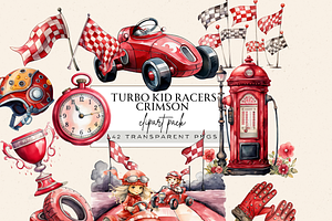 TURBO KID RACERS CRIMSON RETRO CAR, an Object Graphic by Daring Digies