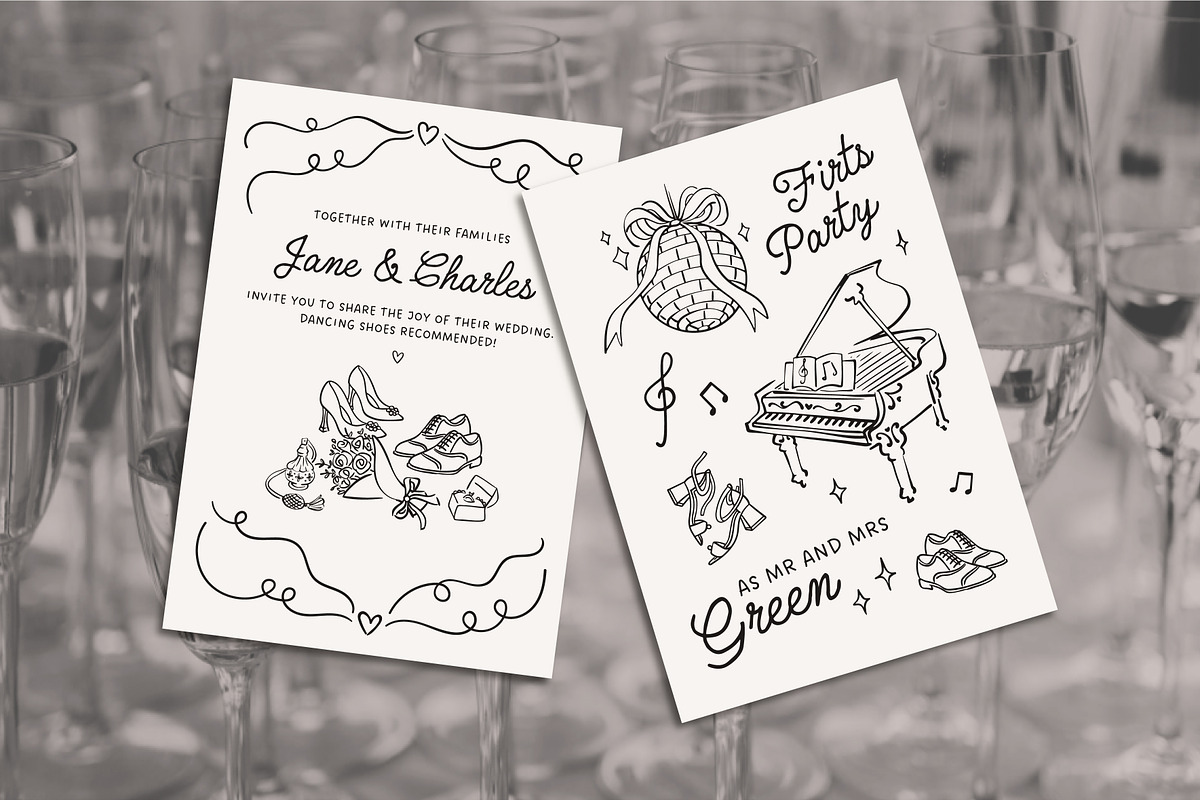 Whimsical Wedding Illustrations Set, an Object Illustration by Ola_Mazur (Photo 10 of 11)