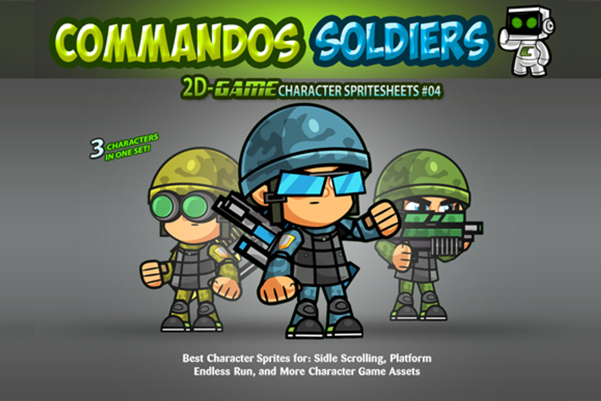 Soldiers Character Sprites 04, an Illustration by CreativeGameArt (Photo 1 of 4)