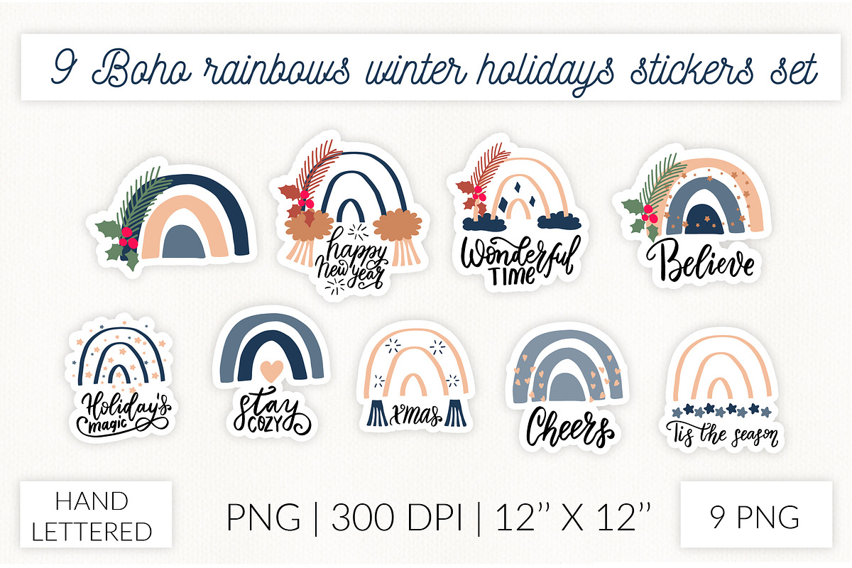 Christmas stickers bundle PNG, an Object Graphic by Let's Art (Photo 4 of 14)