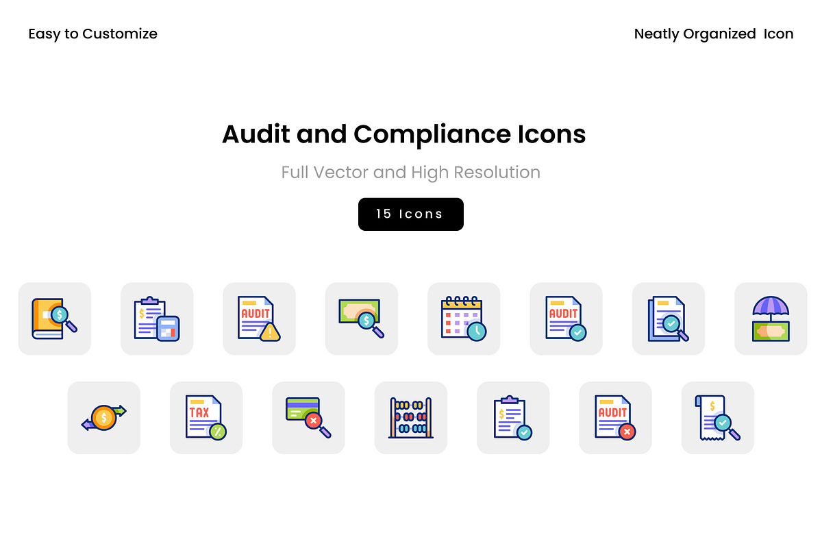 Audit and Compliance Icons, an Icon by Wencory (Photo 2 of 2)