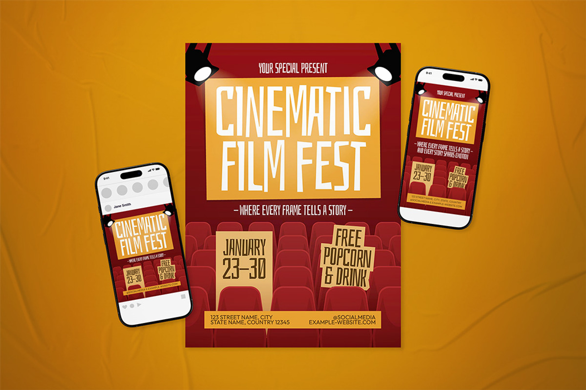 Film Fest Event Flyer Set, a Flyer Template by The Good Store (Photo 1 of 2)