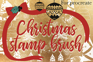 Christmas procreate stamp brush set