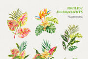 Tropical Leaves Watercolor, a Decorative Illustration by Volha Studio (Thumbnail 3 of 11)