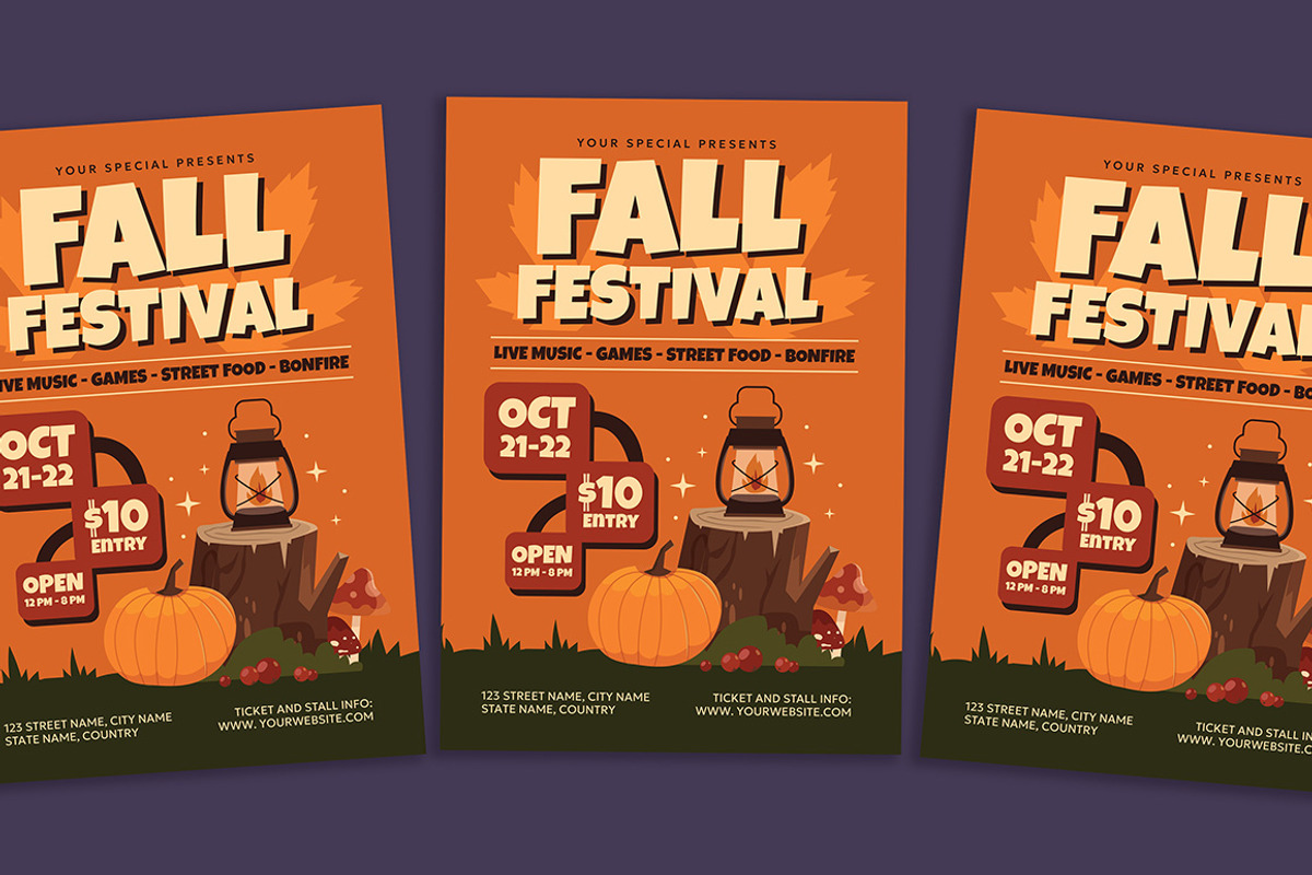 Fall Festival Flyer, a Flyer Template by Gumico Studio. (Photo 2 of 3)