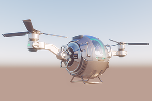 Futuristic Cargo Drone 3d Model Vray