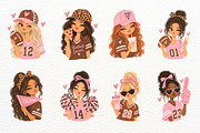 Girly American Football Season PNG, a Sport Illustration by SugarCloudStudioArt (Thumbnail 3 of 6)
