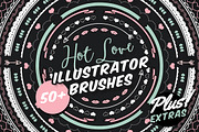 Hot Love Illustrator Brushes, a Brush Add-On by MarkieAnn Creative (Thumbnail 1 of 6)