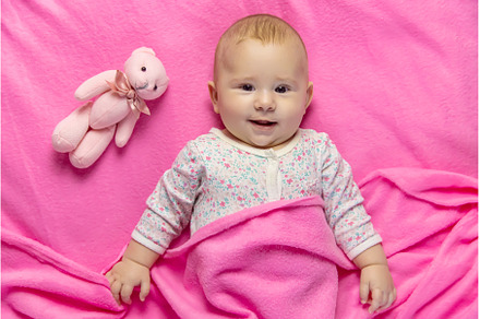 Baby sleeps with a bear. Selective, a Person Photo by yanadjana