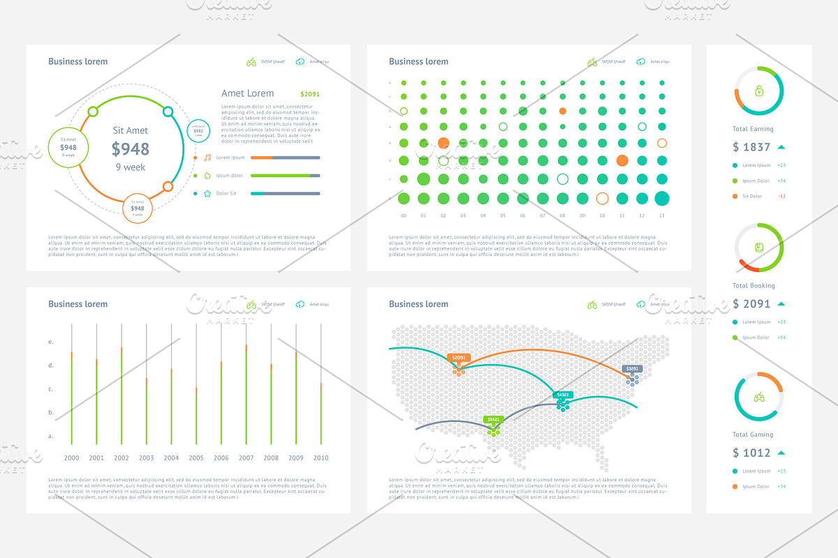 usa map with infographics, a Templates & Theme by fet