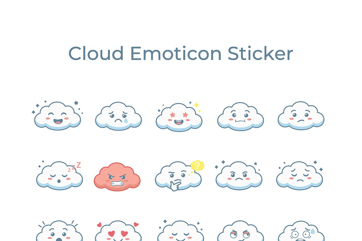 Cloud Cartoon Emotion Emoticon, an Emoji Icon by jongcreative (Photo 1 of 3)