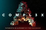 COMPL3X - Futuristic 3D Alphabet Kit, an Object Graphic by INSgraphizm (Thumbnail 1 of 8)
