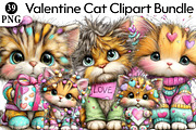 Valentine Cat Clipart Bundle, an Illustration by Daily.Designs (Thumbnail 1 of 8)