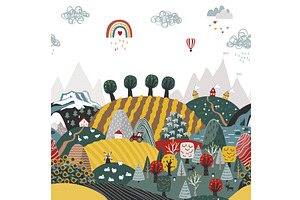 Cute seamless border pattern with, an Animal Illustration by Toltemara