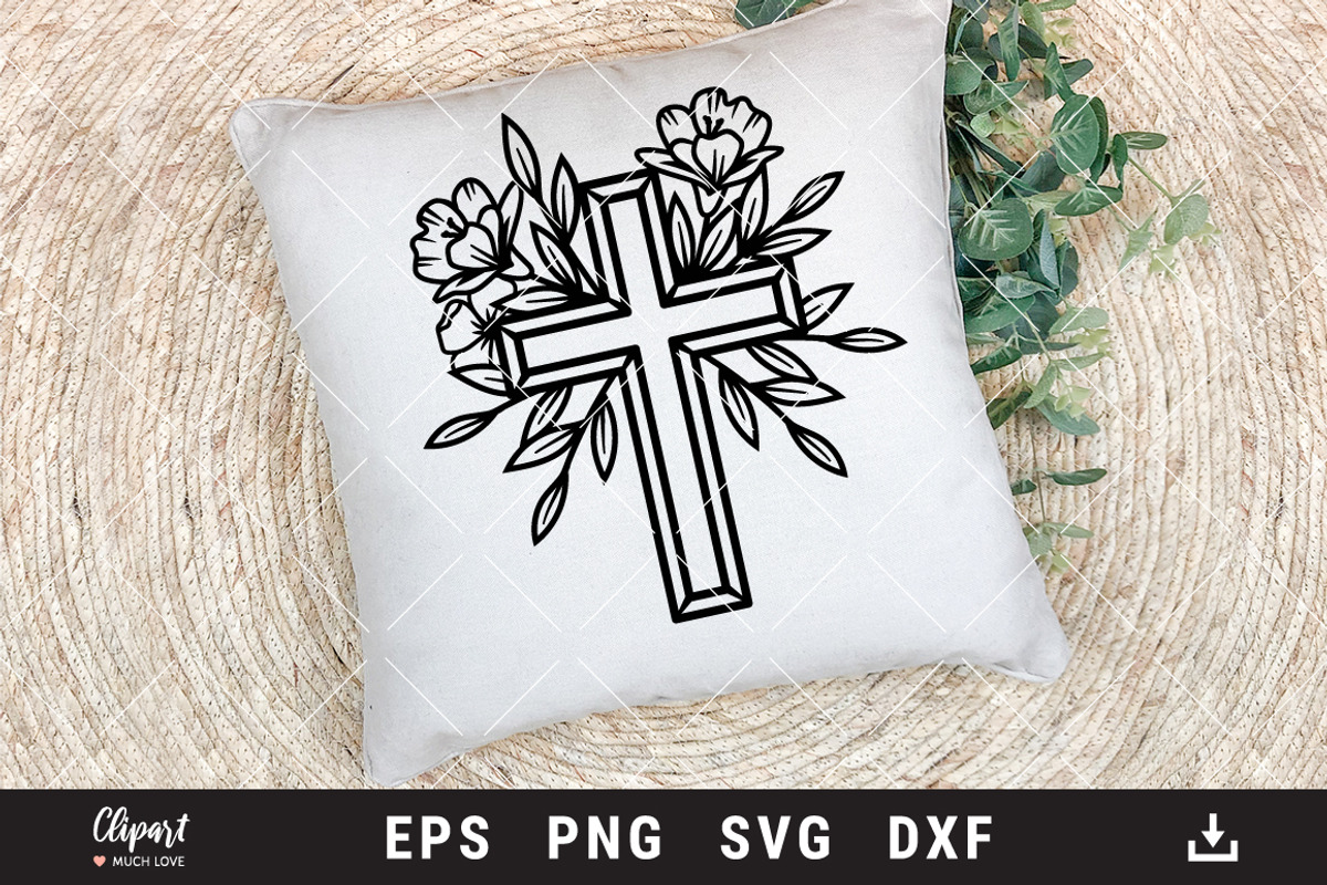 Flower Cross SVG, Faith Cross SVG, an Object Graphic by ClipartMuchLove (Photo 4 of 6)