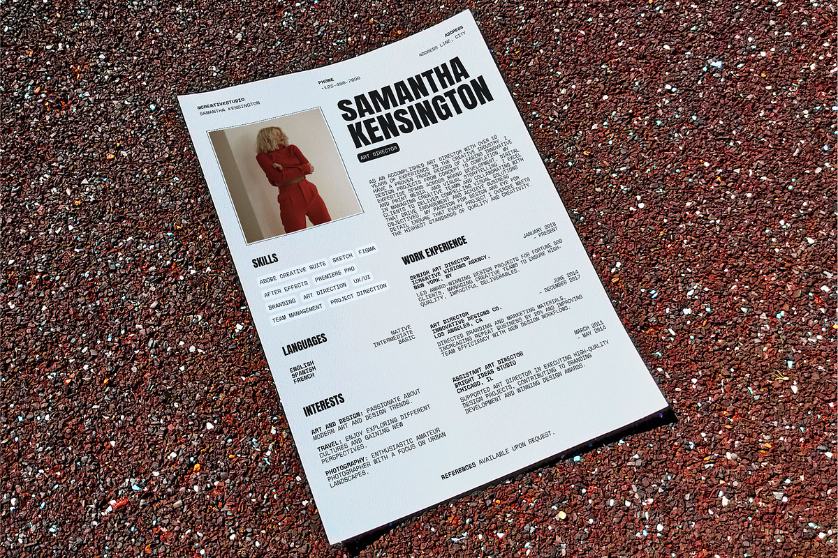 Modern One Page Resume Template, a Resume Template by Moscovita Studio (Photo 6 of 8)