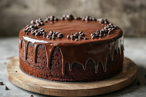 Delicious chocolate cake with fudge, a Food & Drink Photo by Pixeness Studio