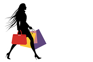 Silhouette Of Woman Shopping I