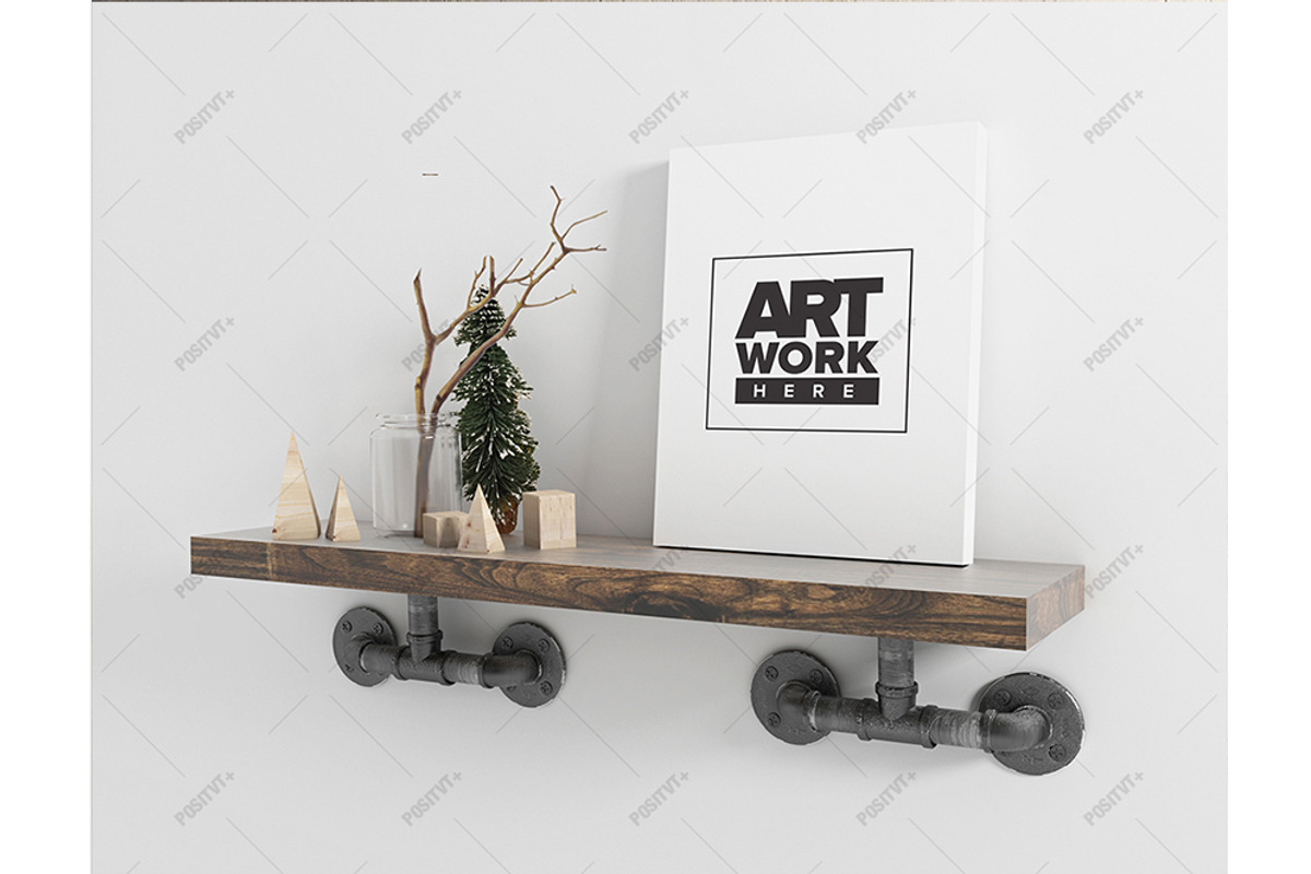 Canvas Mockup Floating Industrial, a Print Template by positvtplus