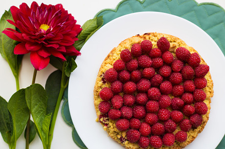 bright raspberry cake on a plate, a Food & Drink Photo by Artsaba Family