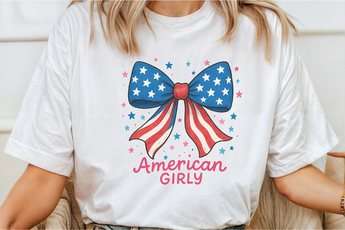 4th of July Hand Drawn Coquette Bow, an Illustration by DreamCafeArt (Photo 3 of 7)