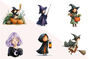 Little Witch Clipart, an Illustration by Design Market (Thumbnail 2 of 3)