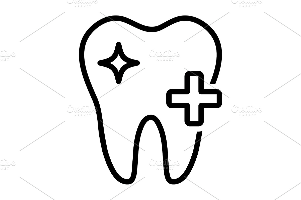 Dental teeth black icon, an Outline Icon by Creative priyanka