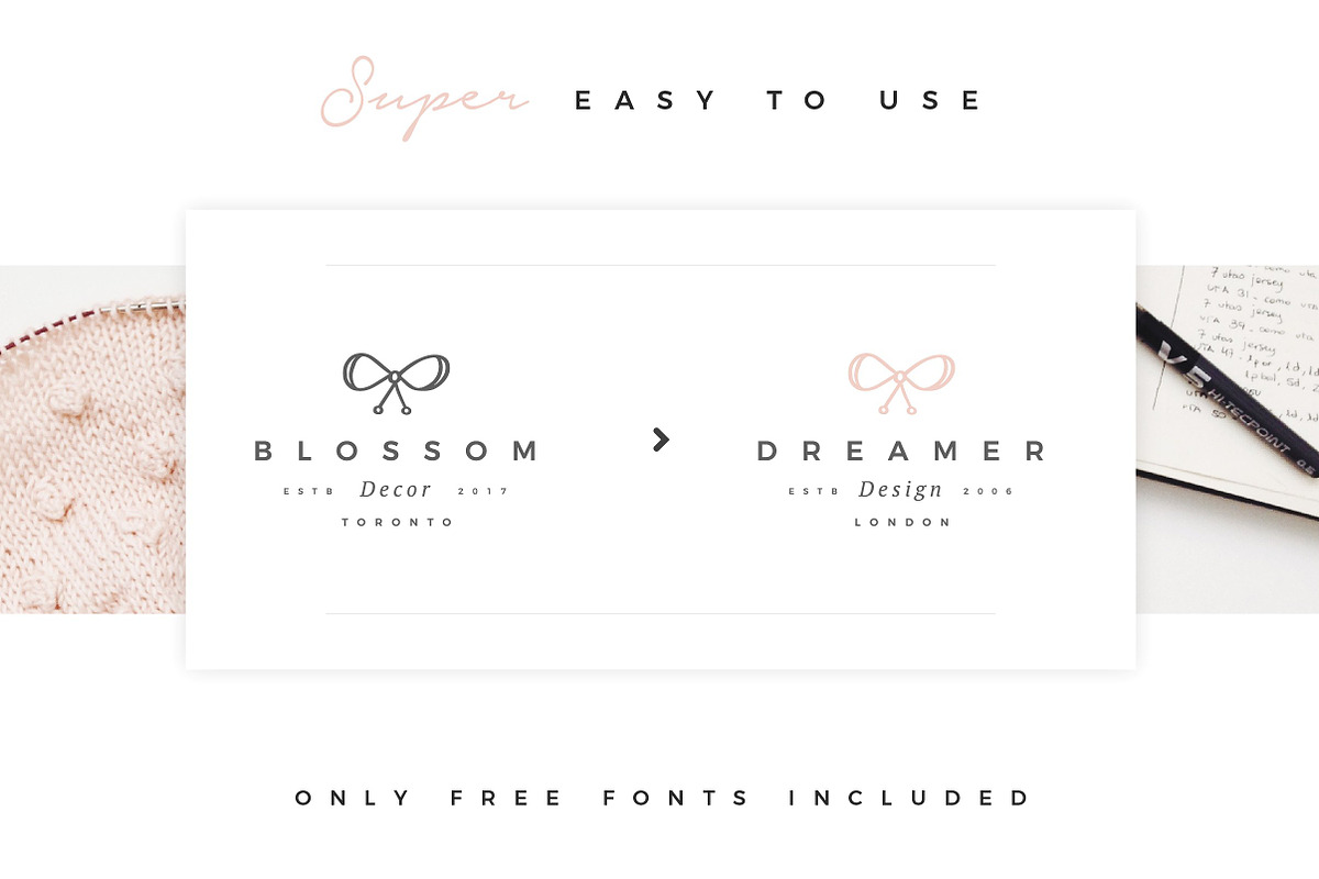 100 Delicate Feminine Logos, a Branding & Logo Template by Davide Bassu (Photo 4 of 14)