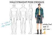 Male Straight Pose Croquis, a Person Illustration by Art by Lin (Thumbnail 1 of 3)