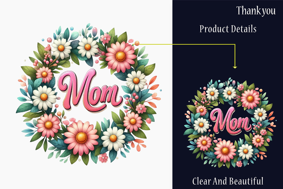 Mothers Day Wreath Sublimation, a Graphic by designcity5 (Photo 4 of 5)